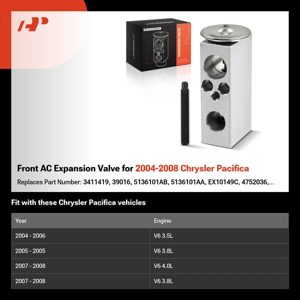 Front AC Expansion Valve for 2004-2008 Chrysler Pacifica