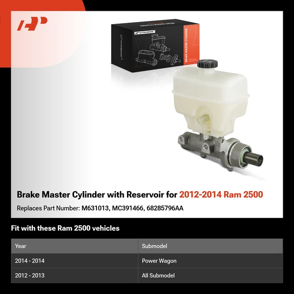 Brake Master Cylinder with Reservoir for 2012-2014 Ram 2500