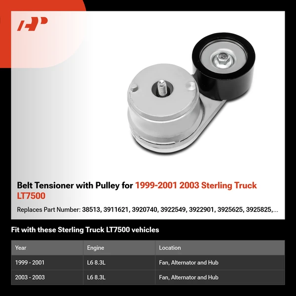 Belt Tensioner with Pulley for 1999-2001 2003 Sterling Truck LT7500