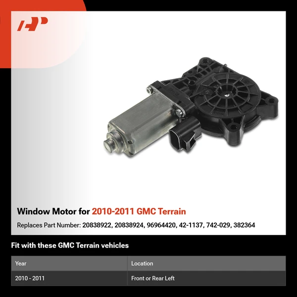 Window Motor for 2010-2011 GMC Terrain
