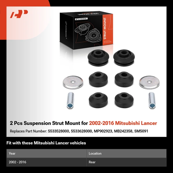 2 Pcs Suspension Strut Mount for 2002-2016 Mitsubishi Lancer