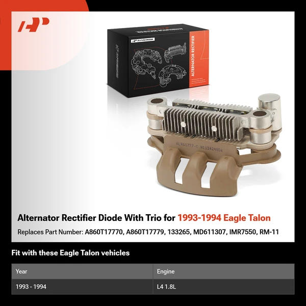 Alternator Rectifier Diode With Trio for 1993-1994 Eagle Talon