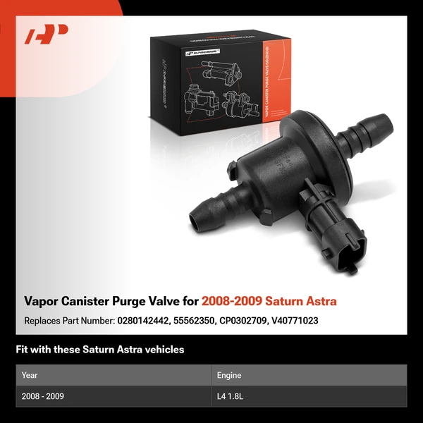 Vapor Canister Purge Valve for 2008-2009 Saturn Astra