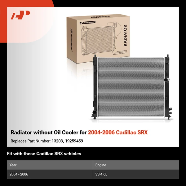 Radiator without Oil Cooler for 2004-2006 Cadillac SRX