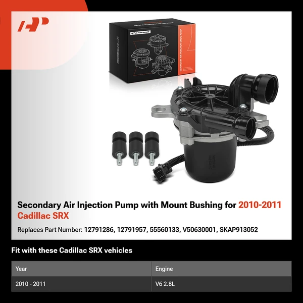 Secondary Air Injection Pump with Mount Bushing for 2010-2011 Cadillac SRX