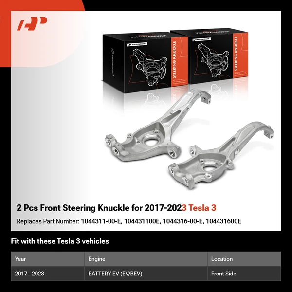2 Pcs Front Steering Knuckle for 2017-2023 Tesla 3