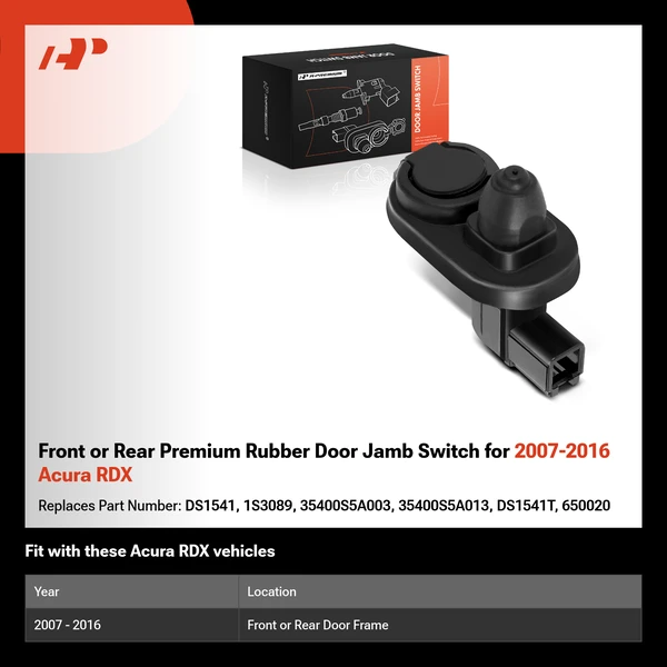Front or Rear Premium Rubber Door Jamb Switch for 2007-2016 Acura RDX