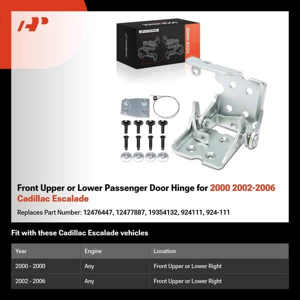 Front Upper or Lower Passenger Door Hinge for 2000 2002-2006 Cadillac Escalade