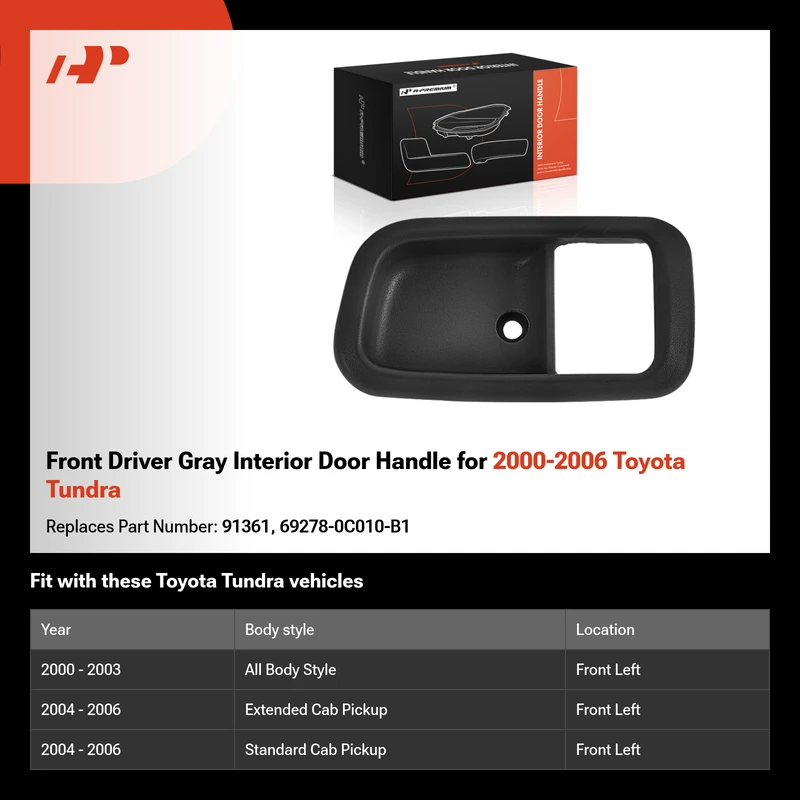 Front Driver Gray Interior Door Handle for 2000-2006 Toyota Tundra