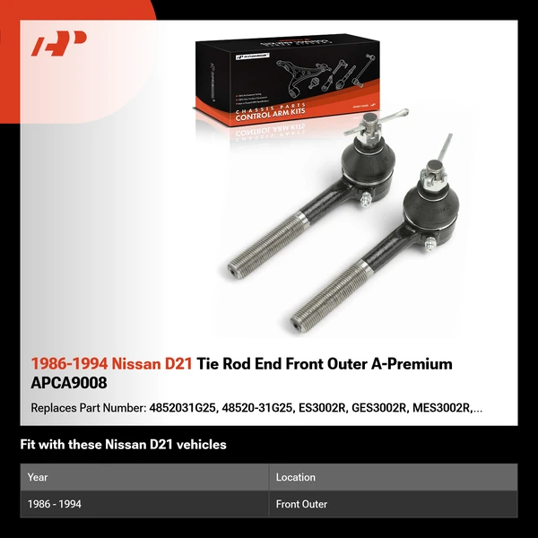 1986-1994 Nissan D21 Tie Rod End Front Outer A-Premium APCA9008