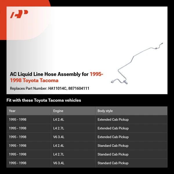 AC Liquid Line Hose Assembly for 1995-1998 Toyota Tacoma