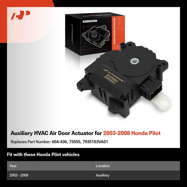 Auxiliary HVAC Air Door Actuator for 2003-2008 Honda Pilot