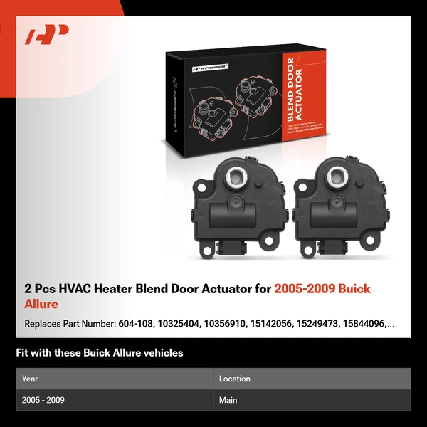 2 Pcs HVAC Heater Blend Door Actuator for 2005-2009 Buick Allure