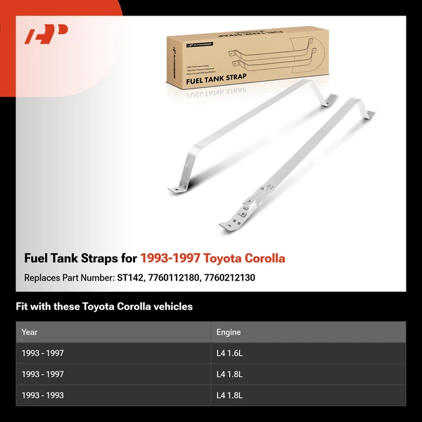 Fuel Tank Straps for 1993-1997 Toyota Corolla