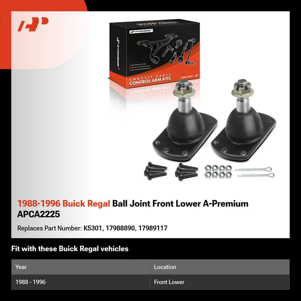 1988-1996 Buick Regal Ball Joint Front Lower A-Premium APCA2225