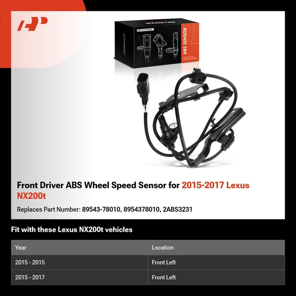 Front Driver ABS Wheel Speed Sensor for 2015-2017 Lexus NX200t
