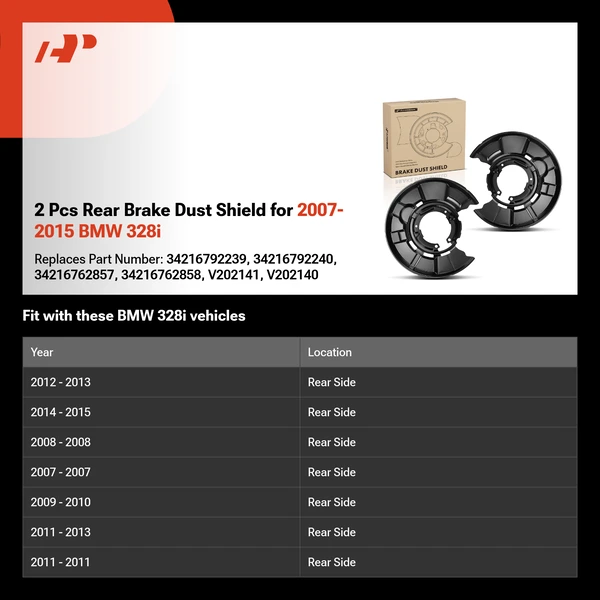 2 Pcs Rear Brake Dust Shield for 2007-2015 BMW 328i