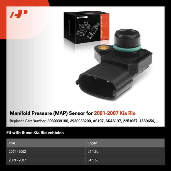 Manifold Pressure (MAP) Sensor for 2001-2007 Kia Rio