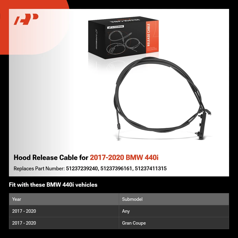Hood Release Cable for 2017-2020 BMW 440i