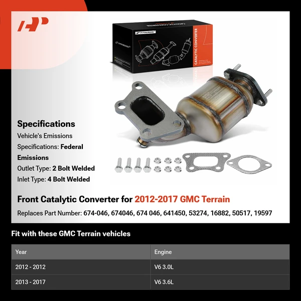 Front Catalytic Converter for 2012-2017 GMC Terrain