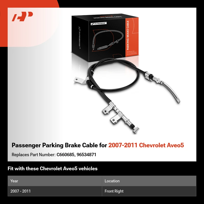Passenger Parking Brake Cable for 2007-2011 Chevrolet Aveo5