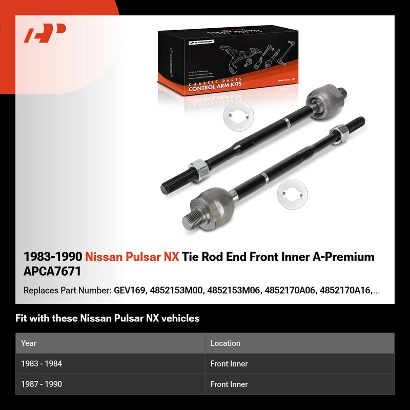 1983-1990 Nissan Pulsar NX Tie Rod End Front Inner A-Premium APCA7671