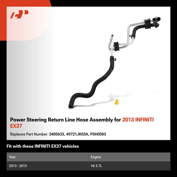 Power Steering Return Line Hose Assembly for 2013 INFINITI EX37