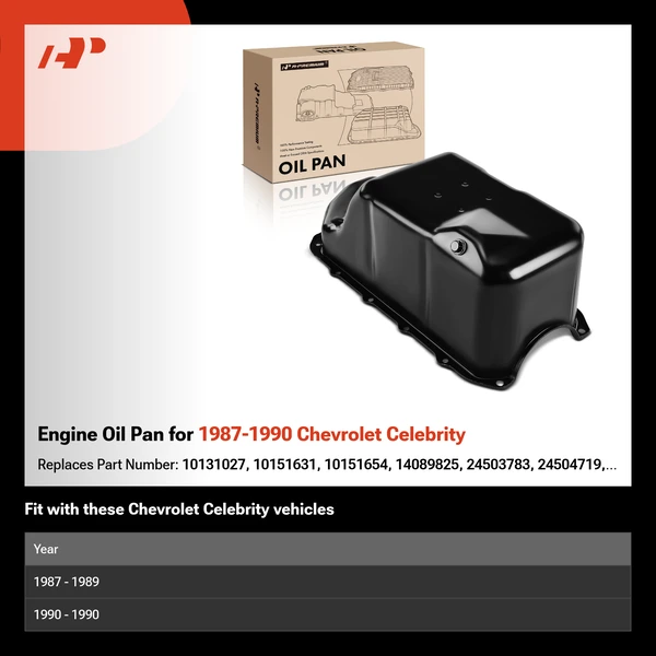 Engine Oil Pan for 1987-1990 Chevrolet Celebrity