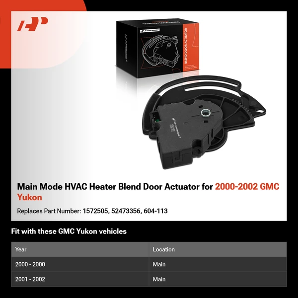 Main Mode HVAC Heater Blend Door Actuator for 2000-2002 GMC Yukon