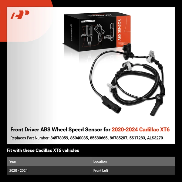 Front Driver ABS Wheel Speed Sensor for 2020-2024 Cadillac XT6