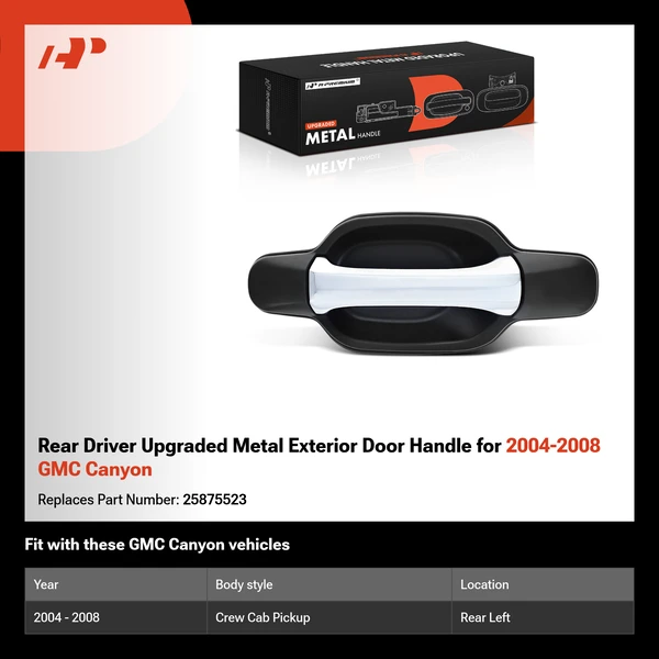 Rear Driver Upgraded Metal Exterior Door Handle for 2004-2008 GMC Canyon