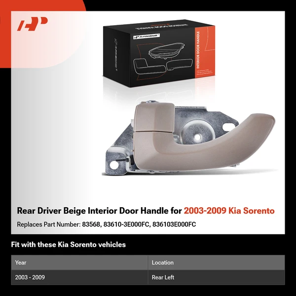 Rear Driver Beige Interior Door Handle for 2003-2009 Kia Sorento