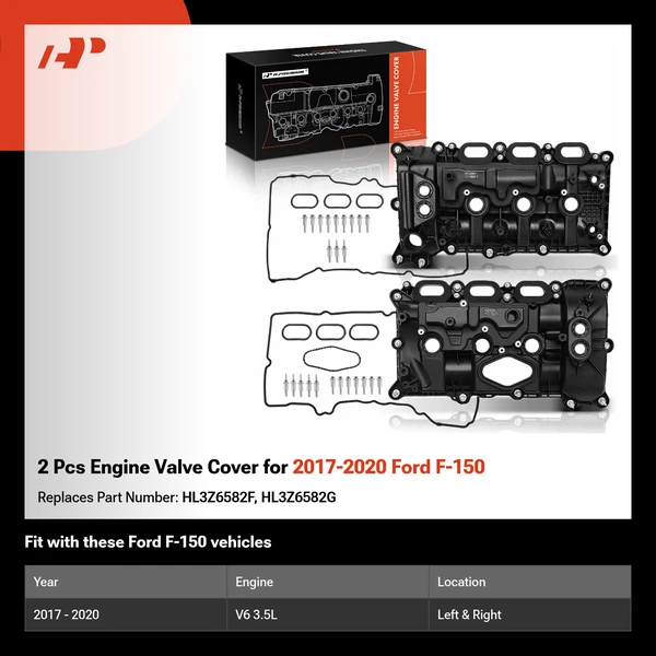 2 Pcs Engine Valve Cover for 2017-2020 Ford F-150