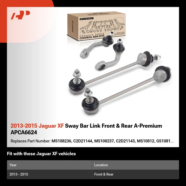2013-2015 Jaguar XF Sway Bar Link Front & Rear A-Premium APCA6624