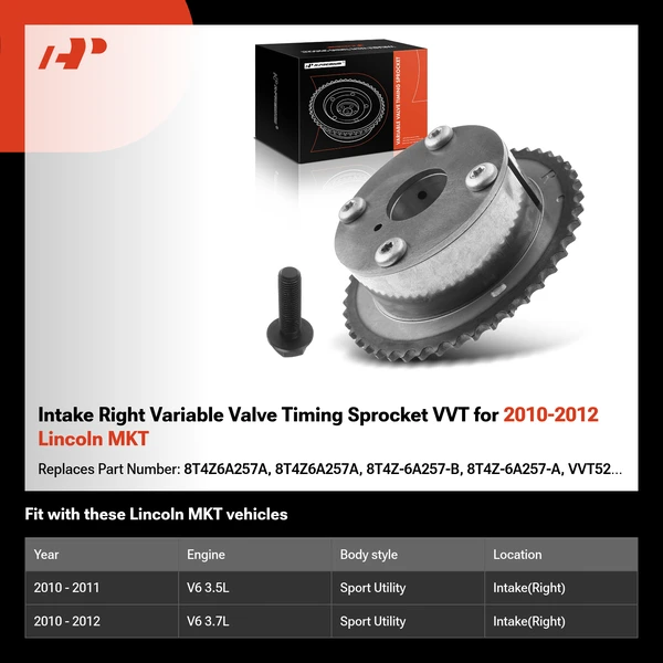 Intake Right Variable Valve Timing Sprocket VVT for 2010-2012 Lincoln MKT