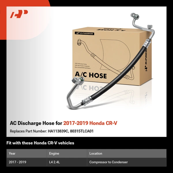 AC Discharge Hose for 2017-2019 Honda CR-V