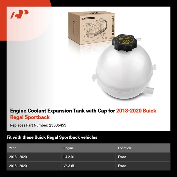 Engine Coolant Expansion Tank with Cap for 2018-2020 Buick Regal Sportback