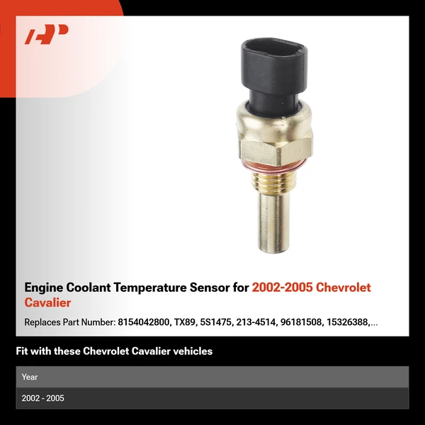 Engine Coolant Temperature Sensor for 2002-2005 Chevrolet Cavalier