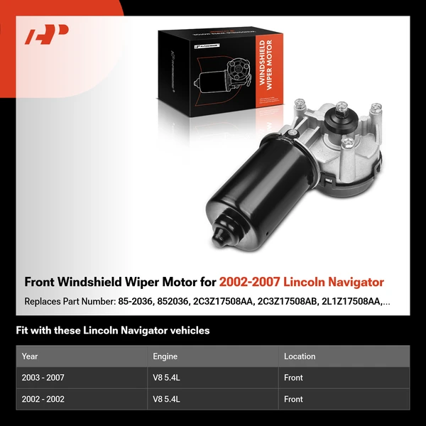 Front Windshield Wiper Motor for 2002-2007 Lincoln Navigator