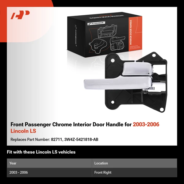 Front Passenger Chrome Interior Door Handle for 2003-2006 Lincoln LS