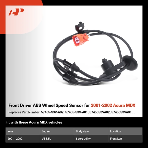 Front Driver ABS Wheel Speed Sensor for 2001-2002 Acura MDX