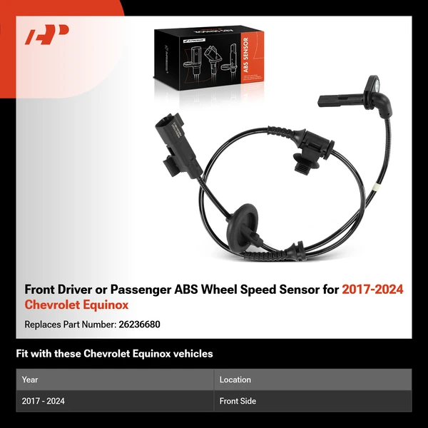 Front Driver or Passenger ABS Wheel Speed Sensor for 2017-2024 Chevrolet Equinox