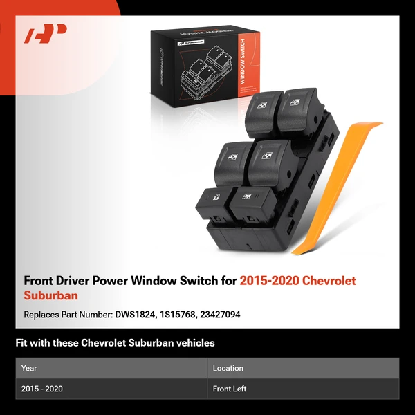 Front Driver Power Window Switch for 2015-2020 Chevrolet Suburban