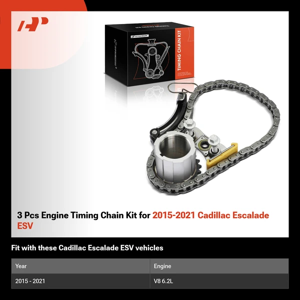 3 Pcs Engine Timing Chain Kit for 2015-2021 Cadillac Escalade ESV