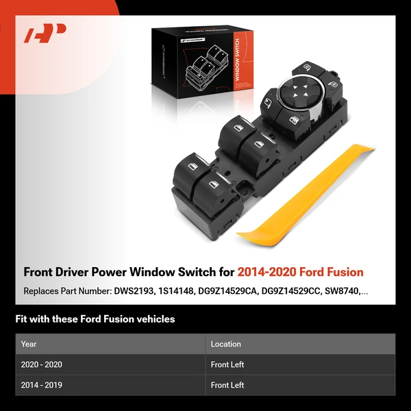 Front Driver Power Window Switch for 2014-2020 Ford Fusion