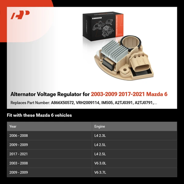 Alternator Voltage Regulator for 2003-2009 2017-2021 Mazda 6