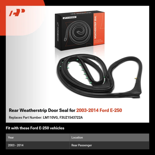 Rear Weatherstrip Door Seal for 2003-2014 Ford E-250