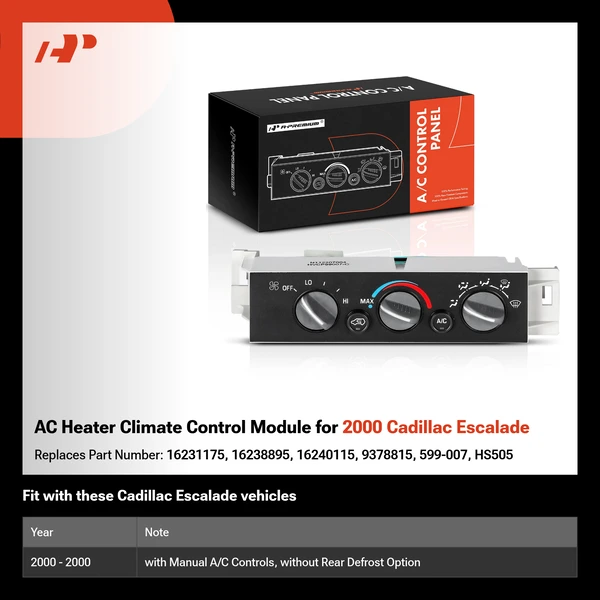 AC Heater Climate Control Module for 2000 Cadillac Escalade