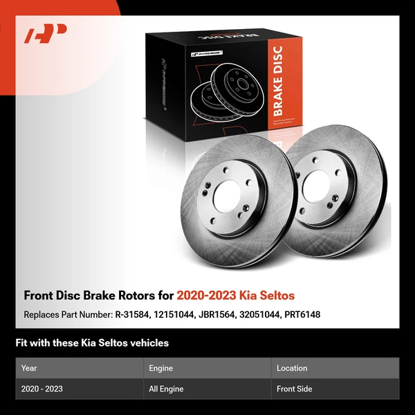 Front Disc Brake Rotors for 2020-2023 Kia Seltos