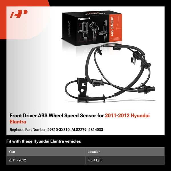 Front Driver ABS Wheel Speed Sensor for 2011-2012 Hyundai Elantra